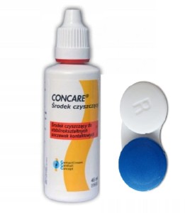 CONCARE 45ml Płyn do czyszczenia soczewek twardych + pojemnik