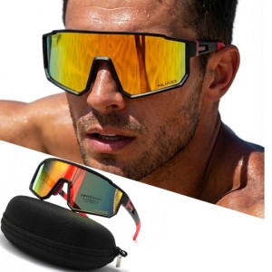 PolarZONE Duże Okulary Sportowe Przeciwsłoneczne Męskie Polaryzacyjne